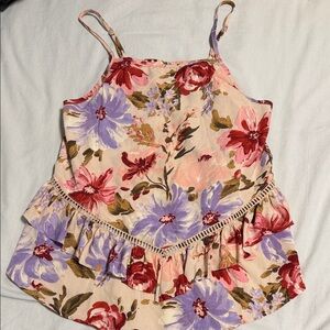 Floral Top - Red and Purple